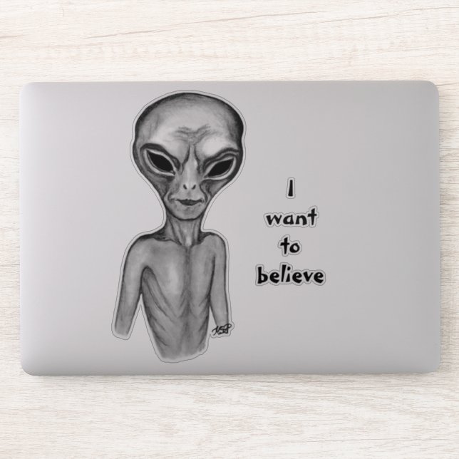 Alien gris, Je veux croire Sticker (Ordinateur)