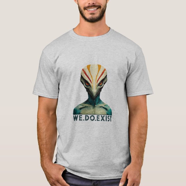 Alien Head - Nous existons T-Shirt (Devant)