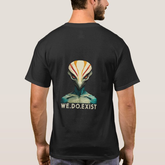 Alien Head - Nous existons T-Shirt (Dos)