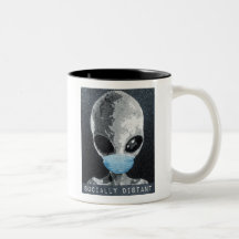 Alien Mug de café socialement éloigné