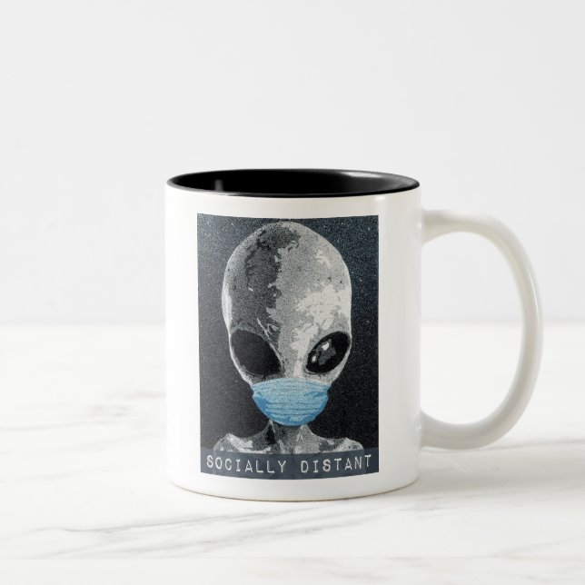 Alien Mug de café socialement éloigné (Droit)
