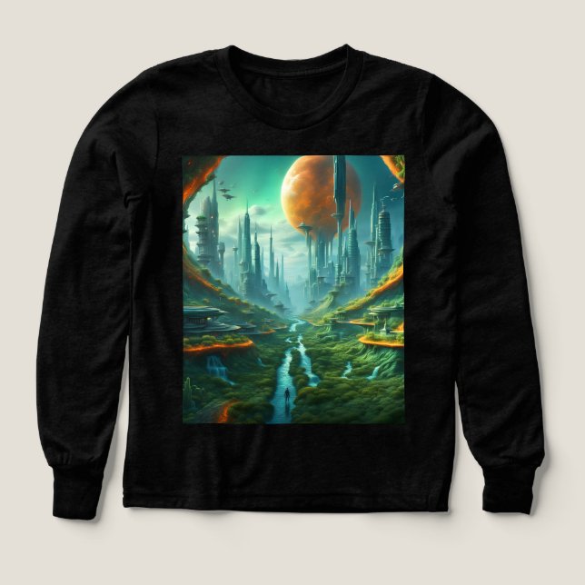 Alien Nature & Futuriste Ville Surreal Sci-Fi Art (Motif recto)
