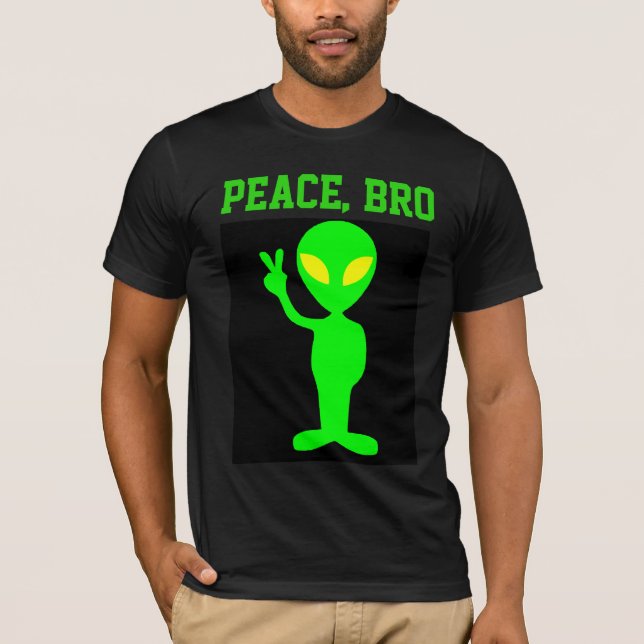 ALIEN PEACE BRO FUNNY T-SHIRTS TEE - SHIRTS (Devant)