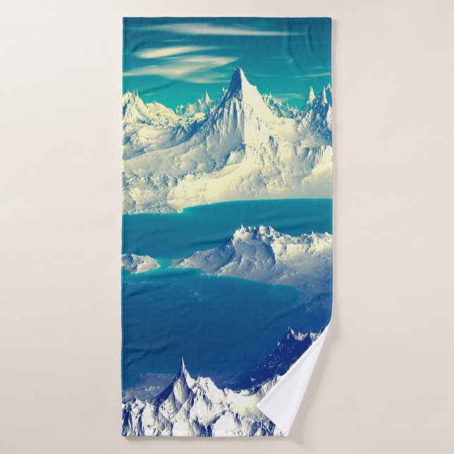 Alien Planet - 3D ed Computer Artwork. Rochers et  (Serviette de bain)