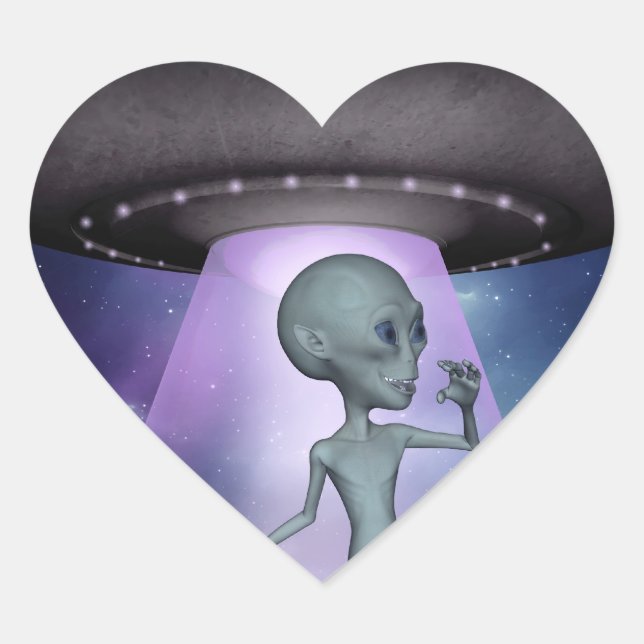 Alien Rencontre Sticker Coeur (Devant)