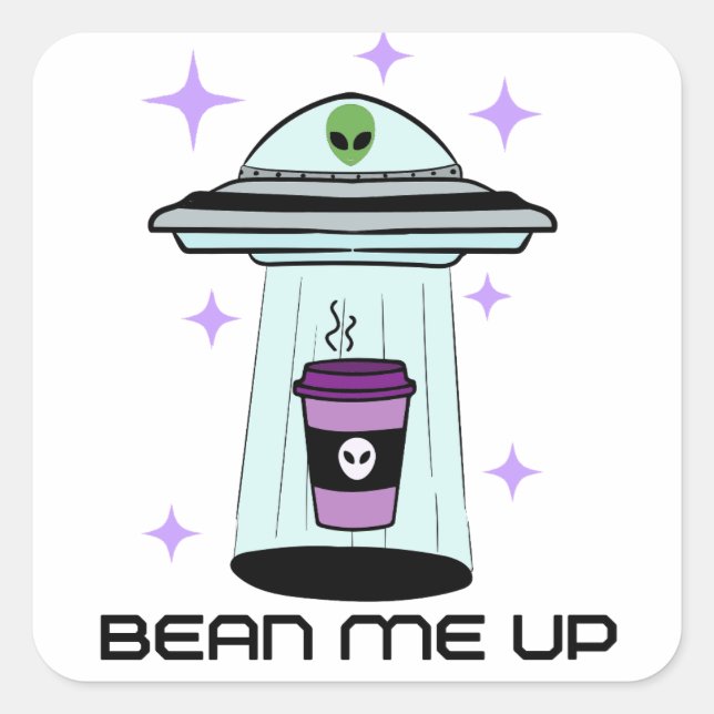 Alien Sticker Coffee Art (Devant)