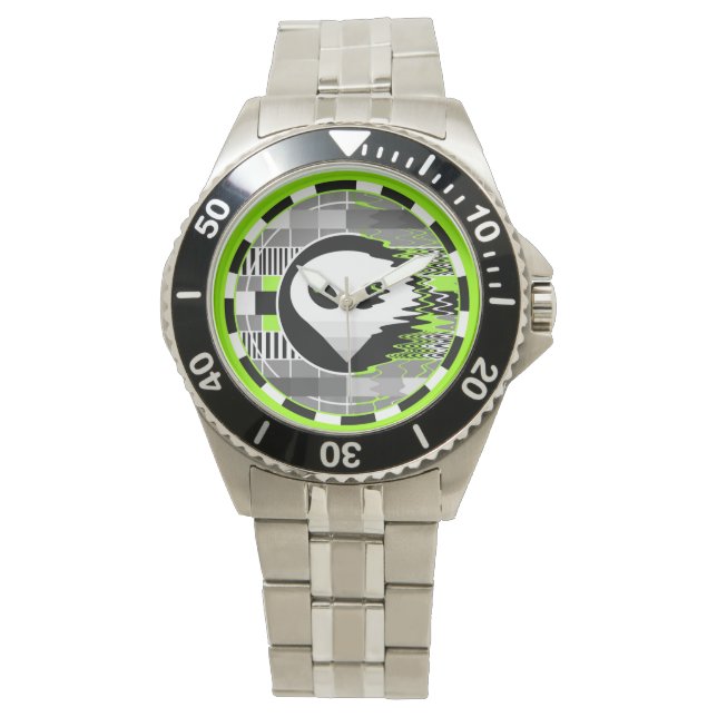 Alien TV Round classique montre en acier inoxydabl (devant)