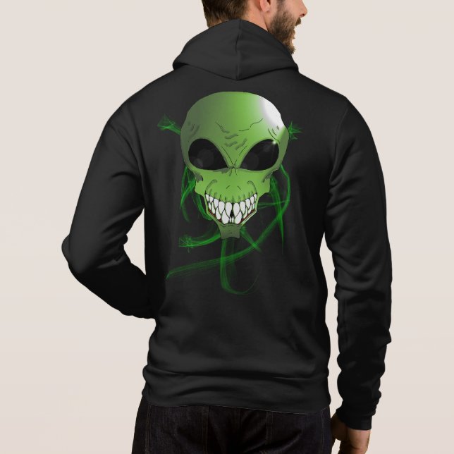 Alien vert Sweat - shirt à capuche Bella+Canvas Fu (Dos)