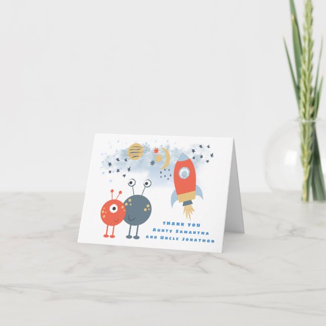 Aliens Anniversaire Merci Nom du bénéficiaire Cart (Devant)