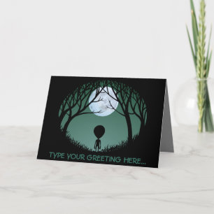 Aliens Art Cards Invitations Custom Halloween Card