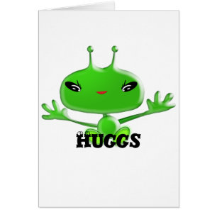 Aliens Hugs Penser à vous mignonnes cartes de note