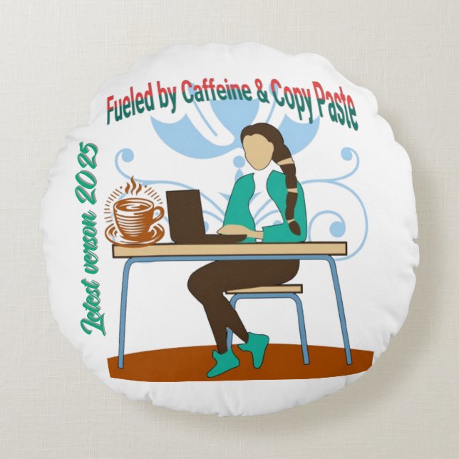 Alimenté par Caffeine & Copy Paste Coussin (Devant)
