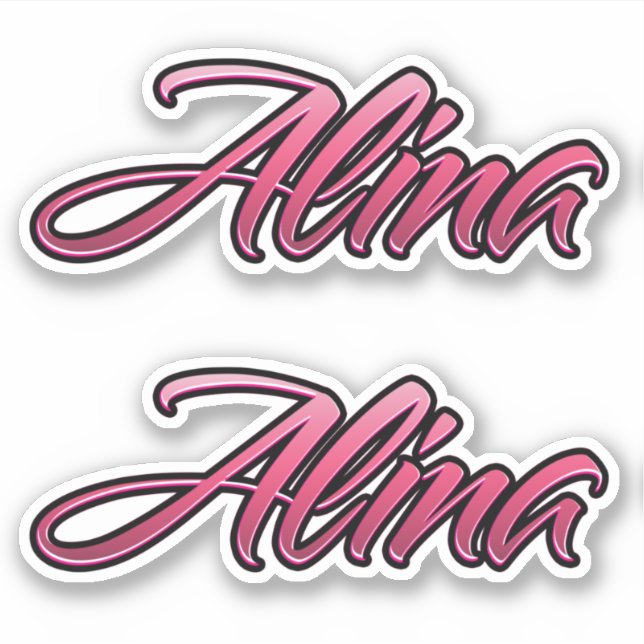 Alina faded pink Aufkleber Sticker Stickerset (Devant)