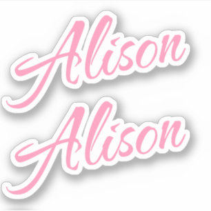 Alison Nom décoratif en rose x2 Sticker