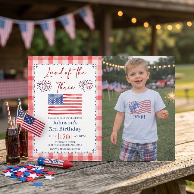 All American 3rd Birthday Photo Invitation (Créateur téléchargé)