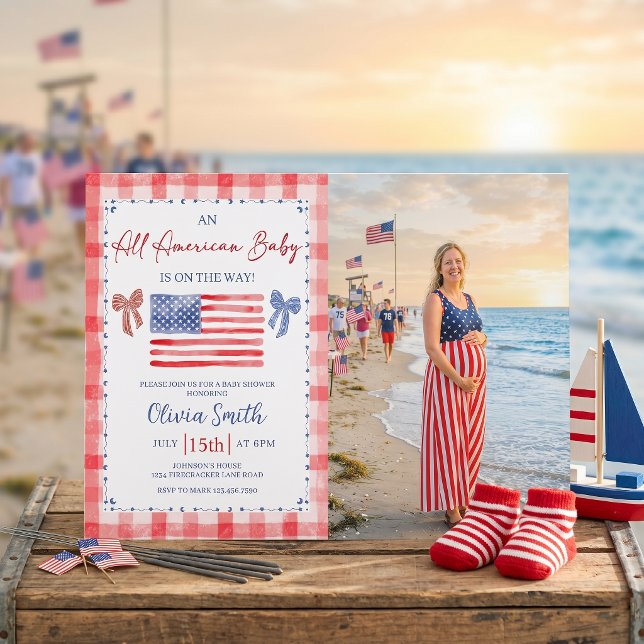 All American Baby Shower Photo Invitation (Créateur téléchargé)