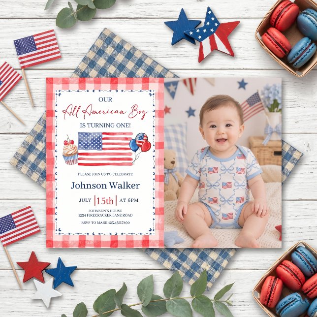 All American Birthday Photo Invitation (Créateur téléchargé)