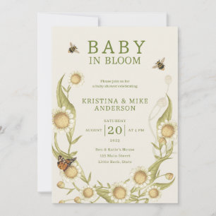 All in One Baby in Bloom QR Code Douche Invitation
