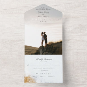 All in One Classic Luxe Marble Wedding Invitation