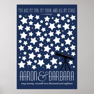 All My Stars Custom Wedding Guestbook Poster 20x28