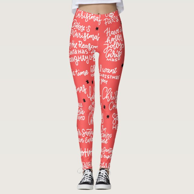 All Over Printed Christmas Leggings (Devant)