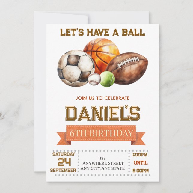 All Sports Let's Have a Ball Boy Birthday (Devant)