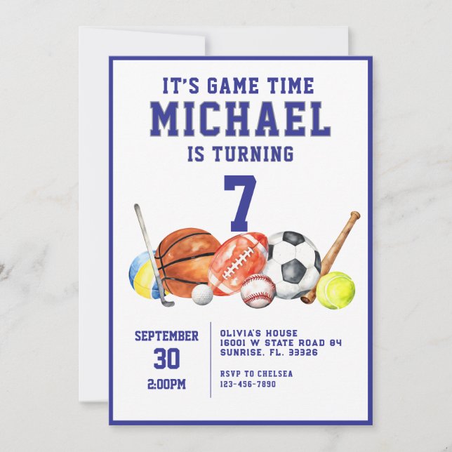 All Star Sports Boy Anniversaire Fête Invitation (Devant)