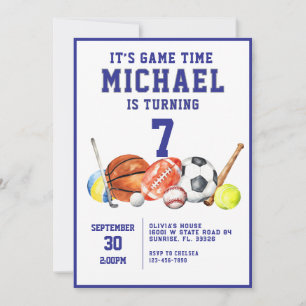 All Star Sports Boy Anniversaire Fête Invitation