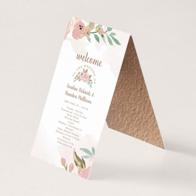 Allant Rose Vintage Dusty Pink Ceremony Programme (Front)
