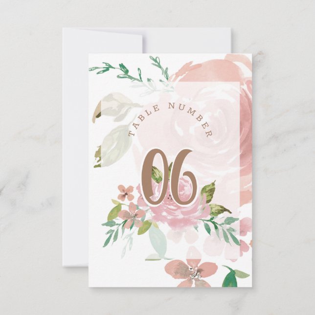 Allant Rose Vintage Dusty rose Numéro de table (Dos)