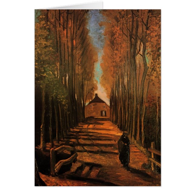 Allée de peupliers en automne par Vincent van Gogh (Devant)