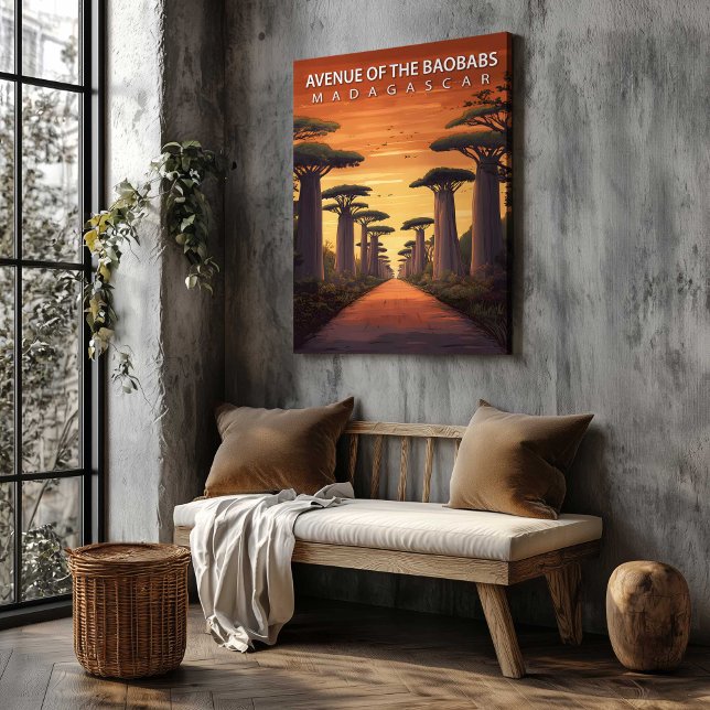Allée des Baobabs Toile de Fond Madagascar (Avenue of the Baobabs Madagascar Canvas Wall Art by TinkPrints.)