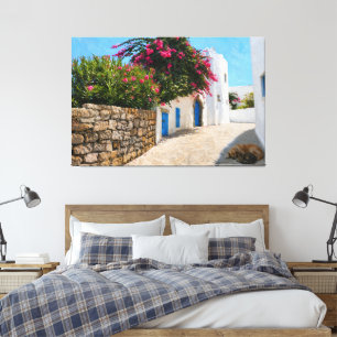 Allée Méditerranéenne Grande Toile Étirée Art