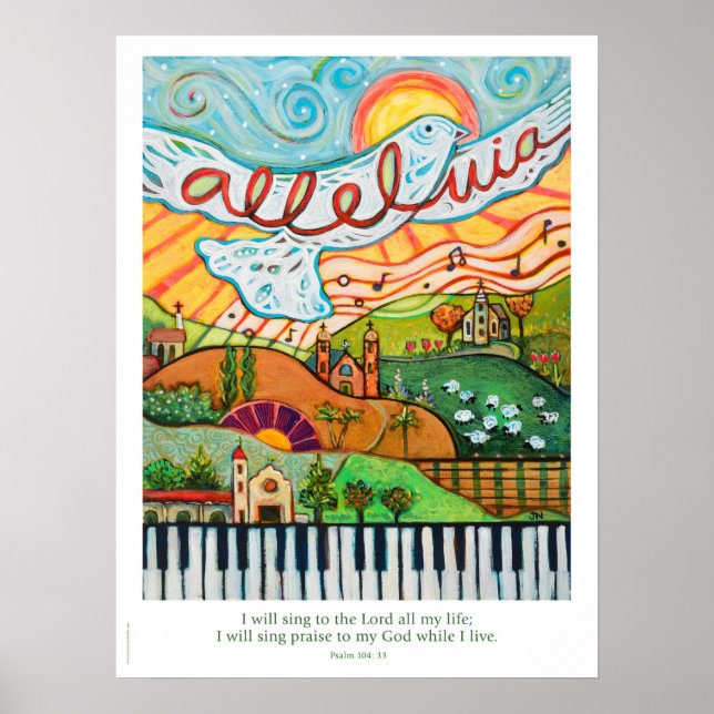 Alleluia poster musical pour classe ou choeur (Devant)