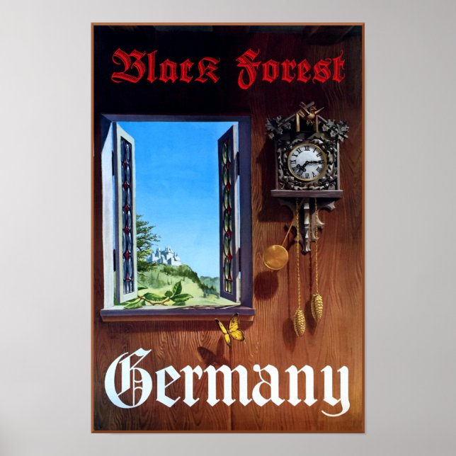 Allemagne, affiche de voyage de la Forêt Noire (Devant)