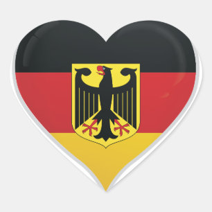 Allemagne amour drapeau orgueil autocollant coeur