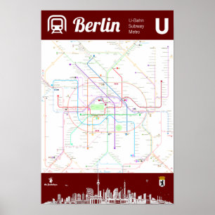 " Allemagne : BERLIN Métro MAP ... Affiches