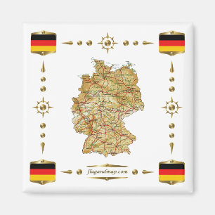 Allemagne Carte + Indicateurs Magnet