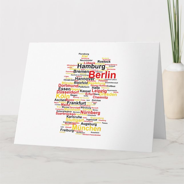 Allemagne Carte Silhouette Villes Drapeau Berlin T (Devant)