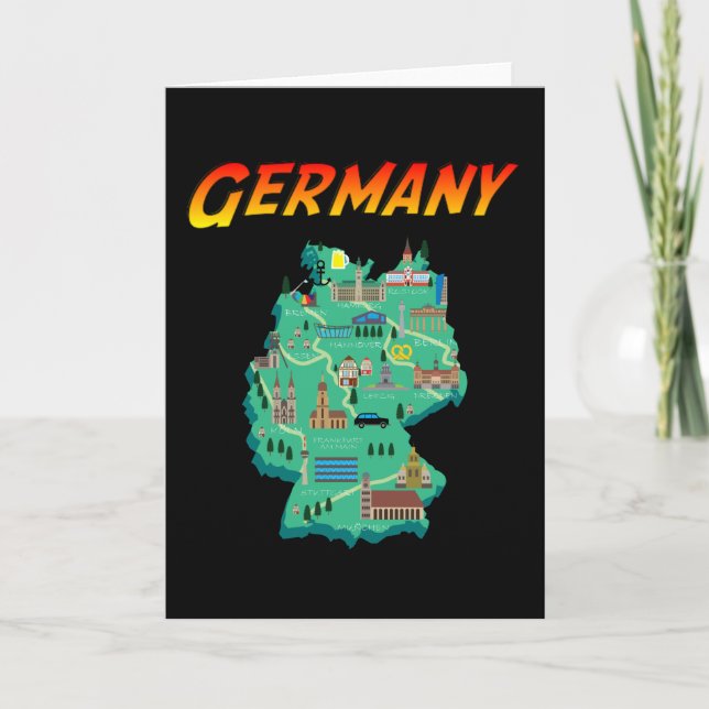 Allemagne - Carte - Style Enseigne Vintage (Devant)