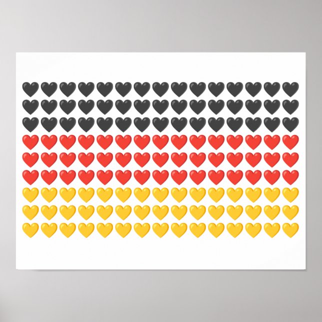 Allemagne COEURS AFFICHE DE DRAPEAU (Devant)