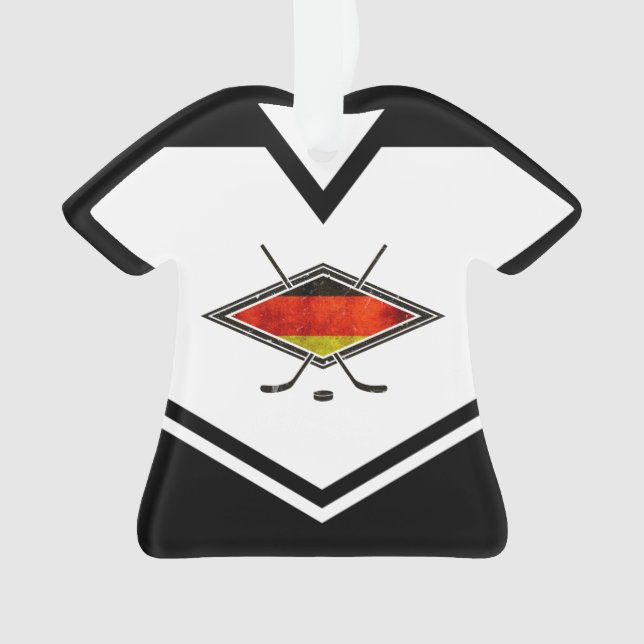 Allemagne Drapeau Hockey Logo, Nom et Numéro Jerse (devant)