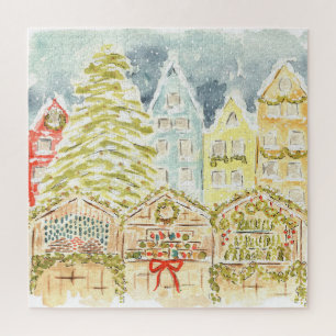 Allemagne Marché de Noël aquarelle Puzzle