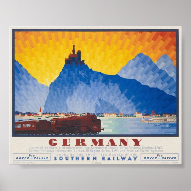 Allemagne par Southern Railway Poster vintage 1935 (Devant)