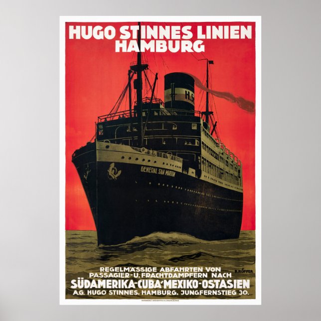 Allemagne Poster Vintage voyage restauré 1930 (Devant)