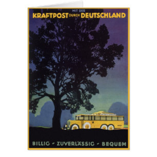 Allemagne vintage, bus jaune la nuit, art de voyag