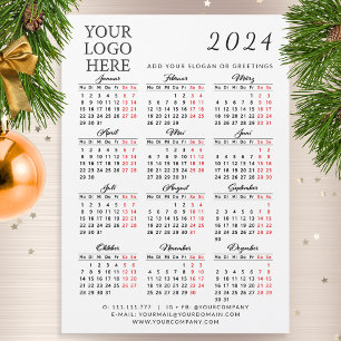 Allemand 2024 Business Calendar Magnet Votre logo