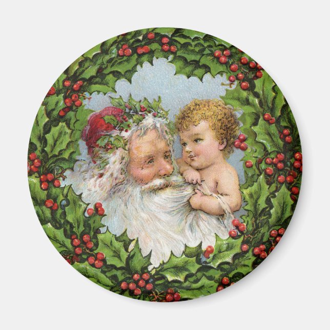 Allemand Père Noël Magnet pour les fêtes - avec en (Devant)