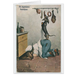 Allemand vintage - paires de teckels délicats,