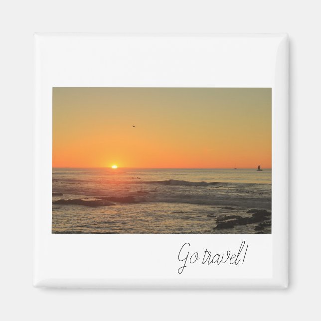 Aller Voyage Sunset Ocean Yacht Magnet (Devant)